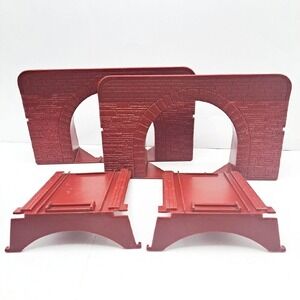 Vintage Train Set Tunnel Lot Red Brick Bridge Track Accessory‎ Toy